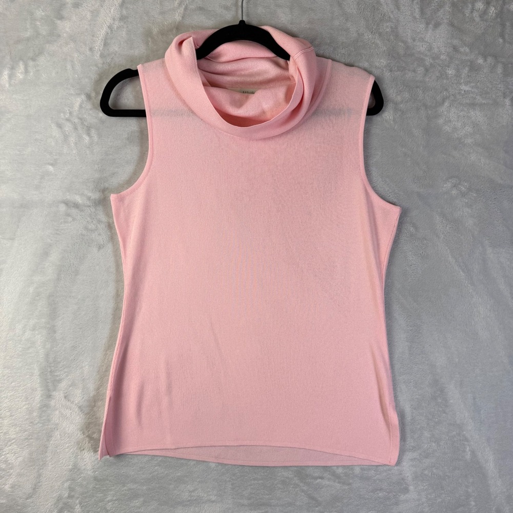 Exclusively Misook Pink Sleeveless Mock Neck Top Size XS Knit Acrylic Classic